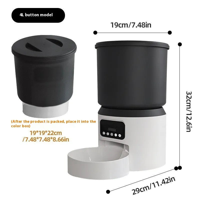 4L smart pet feeder with remote monitoring camera and stainless steel food bowl