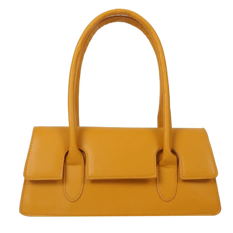 Women's retro small square shoulder bag in PU leather with document compartment and single strap