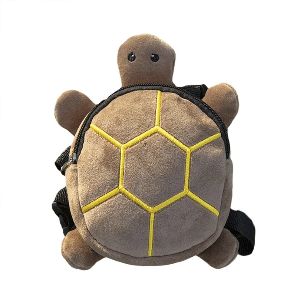 Cartoon turtle shape dog backpack harness vest for small dogs and cats in velvet.