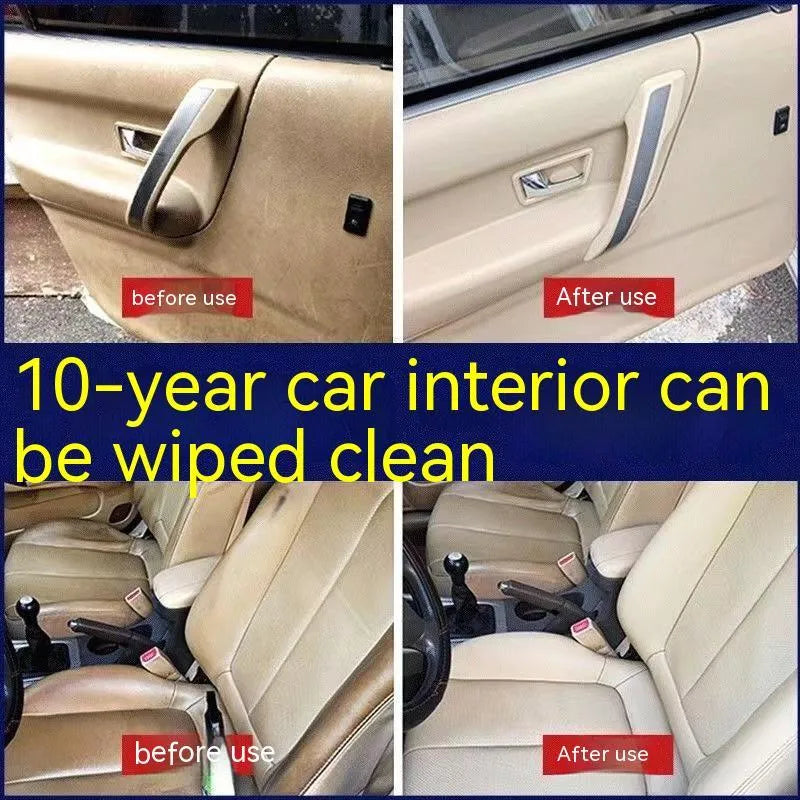 Wash free fabric roof foam cleaner bottle with towel and sponge wipes for ultrasonic ceiling cleaning.