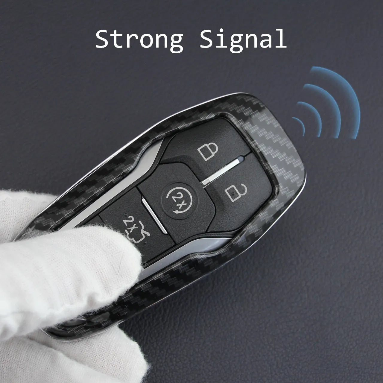 Transparent plastic protective shell for car key remote control showing key through clear material