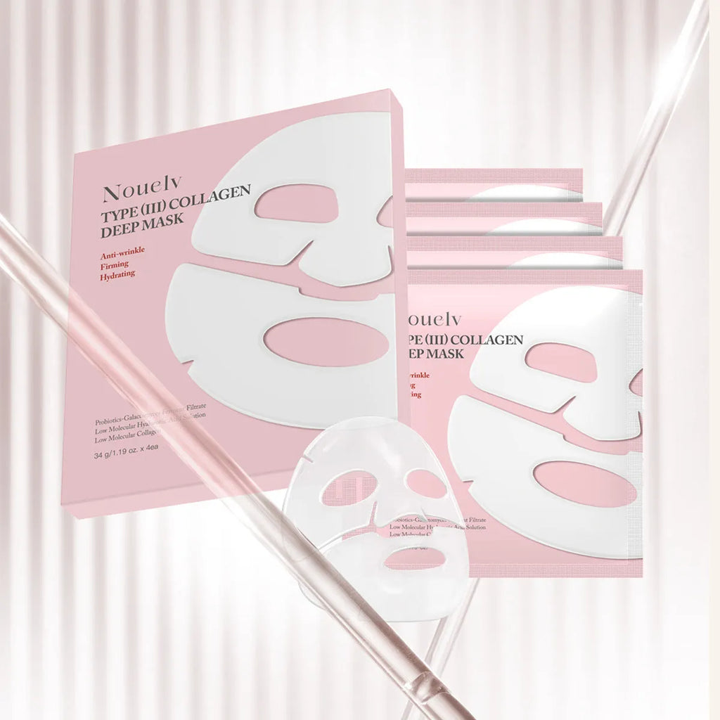 Collagen layered patch mask 4-piece box for facial moisturising treatment