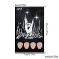 Black French style short almond-shaped false nails set with 24 pieces J049 design