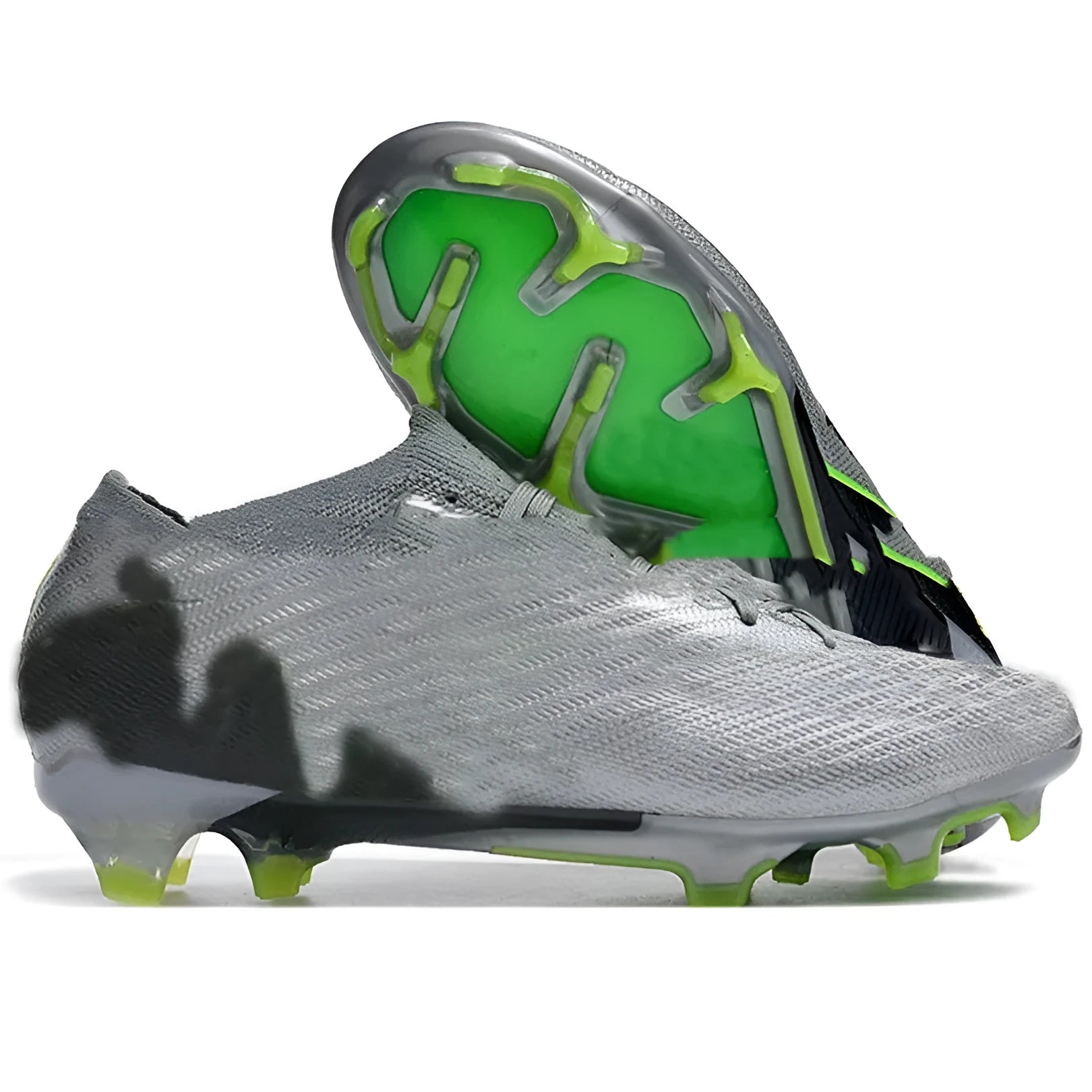 Men's built-in air cushion waterproof knitted football shoes with FG studs on rubber sole