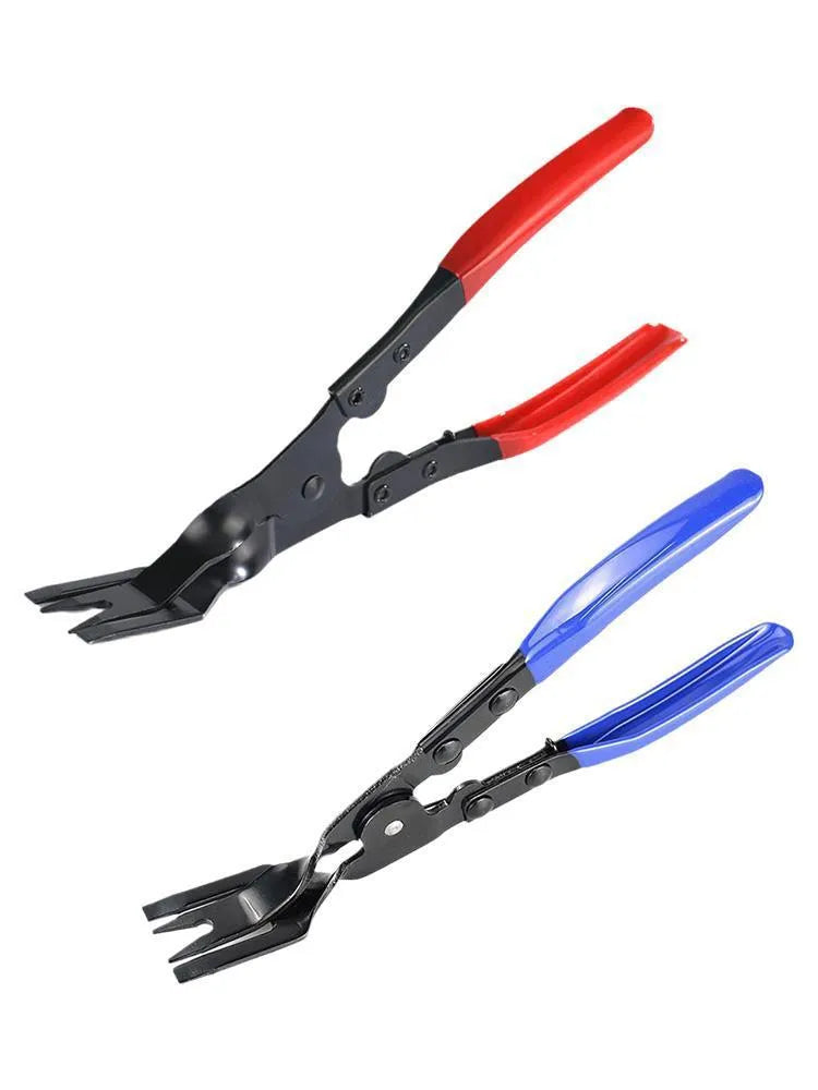 Blue steel car door panel clamp removal pliers tool measuring 235mm in length