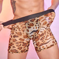 Men's leopard print boxer shorts with free size nylon construction