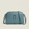 Women's genuine leather shoulder bag in horizontal square shape showing five colour options