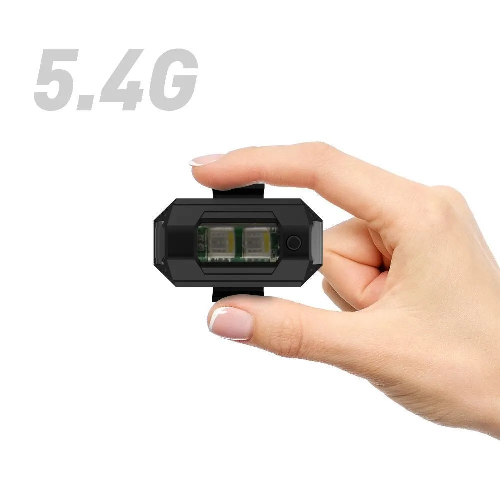 Drone strobe light with 7 colour modes, Type-C charging cable, and mounting accessories