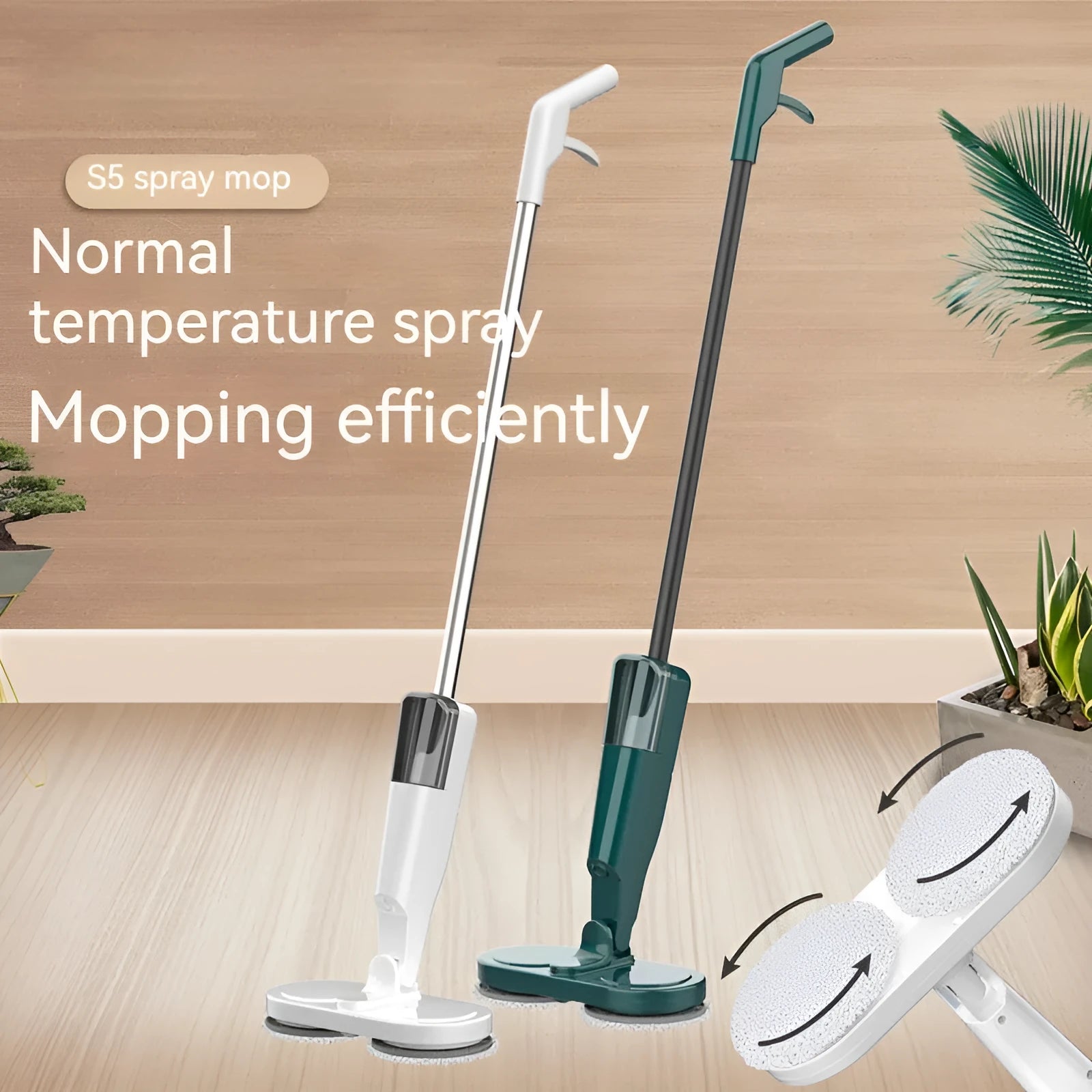 Lazy wireless home sweeping and mopping machine in S5 White colour with USB charging cable