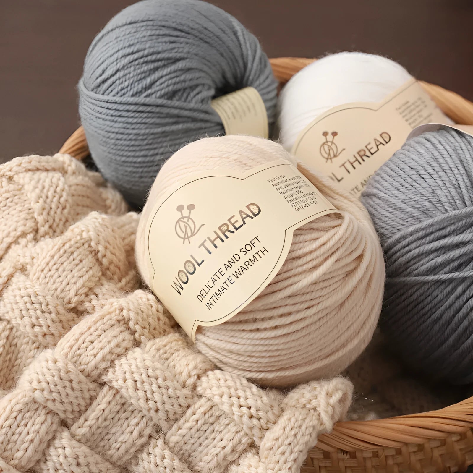 Hand knitting wool yarn roll for baby clothes with 10 needle specification in various colours