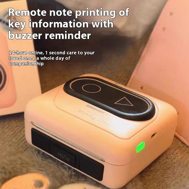 Pocket-sized Bluetooth thermal mini printer in avocado green for mobile phone photo and text printing