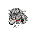 Motorcycle decorative sticker with grey dog pattern measuring 17cm by 17cm