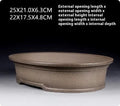 Handmade antique oval purple sand clay bonsai pot for succulents.