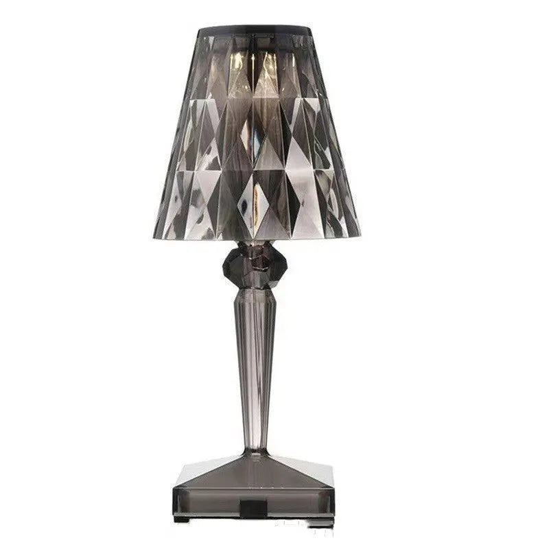 Portable touch projection night light with rose gold finish and acrylic lamp holder