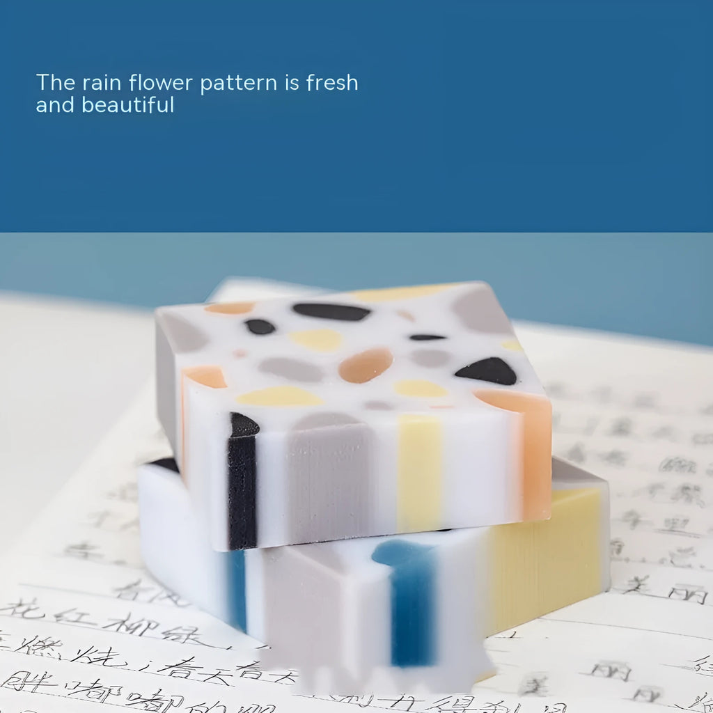 Brick-shaped white rubber eraser for student pencil correction and school supplies