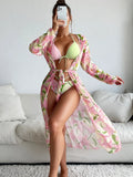 Women's quick-drying printed bikini swimsuit in European and American sizes