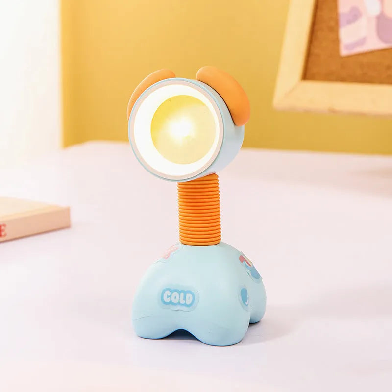 DIY magnetic cartoon small night lamp with multi-angle adjustable lighting on desktop