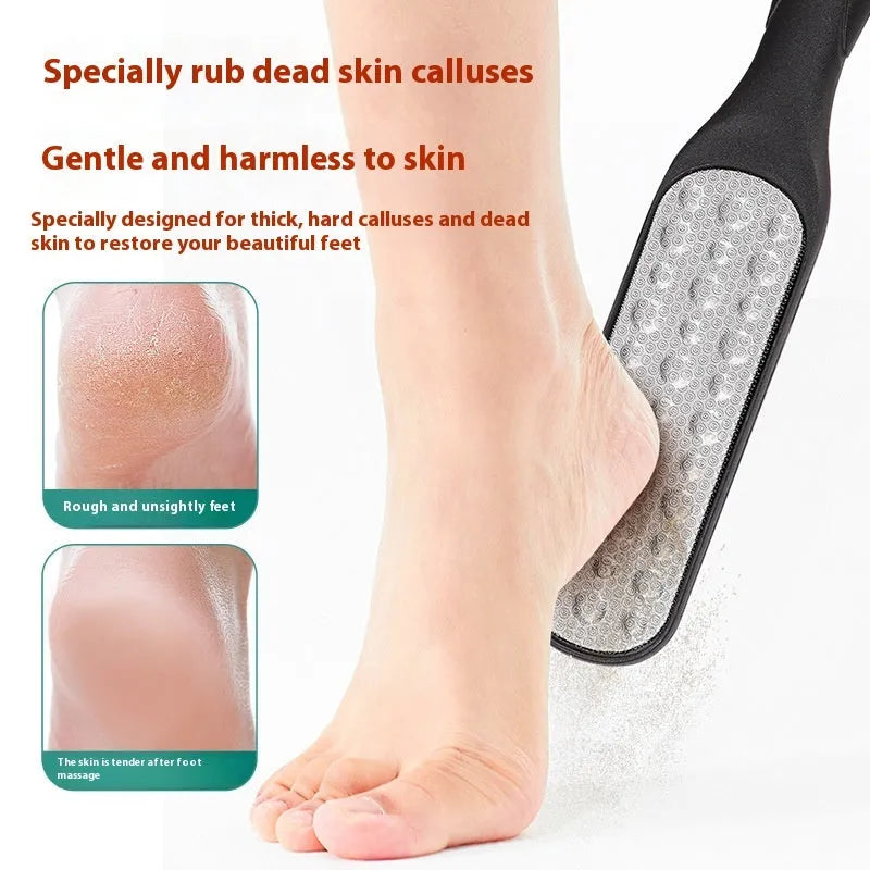 Stainless steel foot grinder with double-sided sandpaper file surface for foot repair