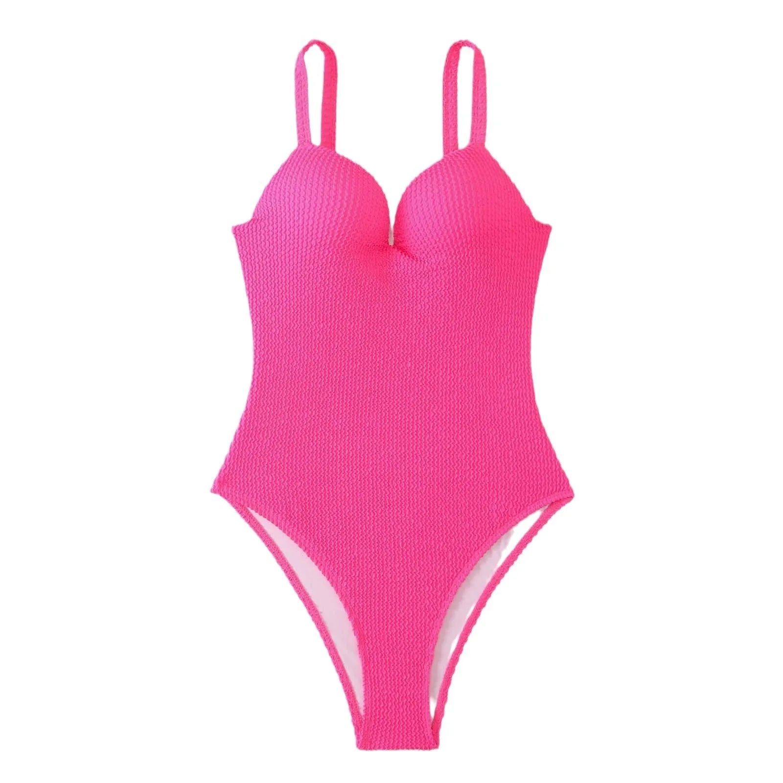 Women's sleeveless one-piece swimsuit with sunken stripe design in black, red, green, or purple