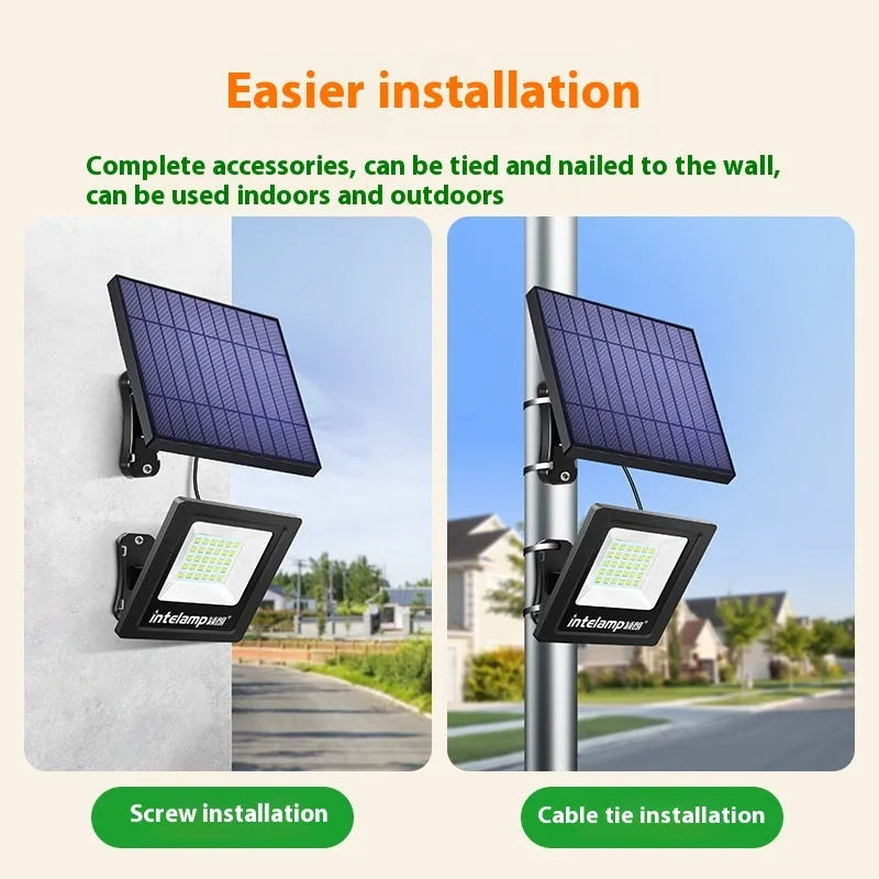 Outdoor solar-powered LED light with waterproof IP65 rating for courtyard and garden illumination