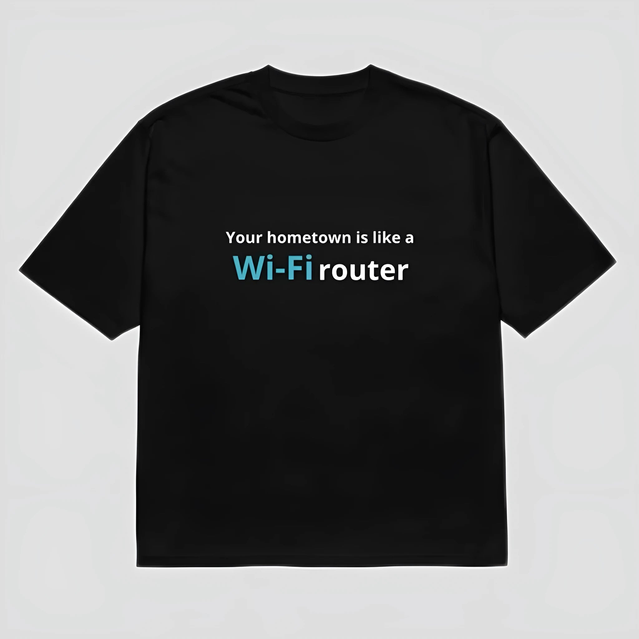 Men's black t-shirt with 3D digital printed cartoon pattern, loose fit with round neckline