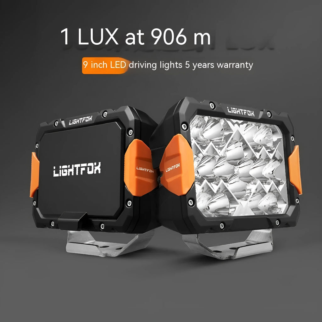 Pair of universal LED front bumper lights with aluminium housing for off-road vehicles