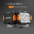 Pair of universal LED front bumper lights with aluminium housing for off-road vehicles