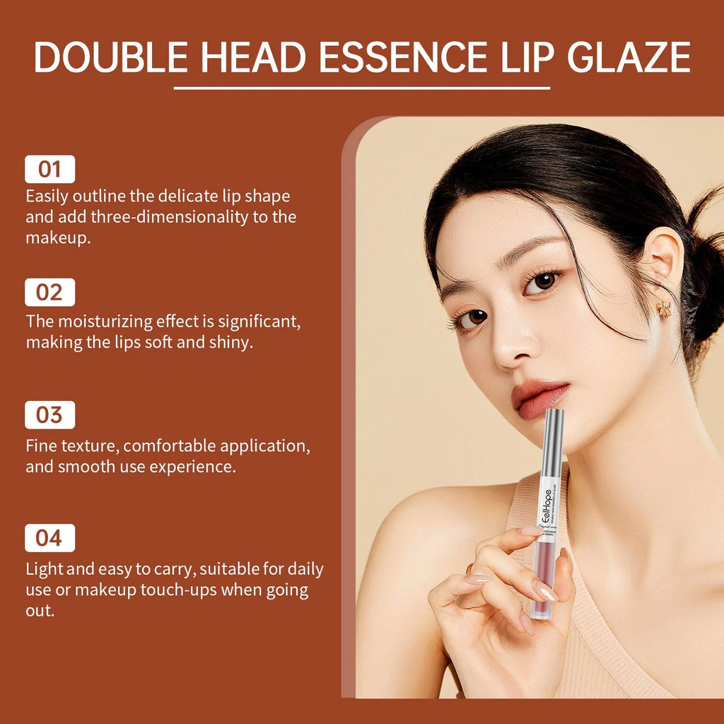 Double-headed lip liner and lacquer pen shown in three colour options: Fragrant Attack, Black Coffee Truffle, Oat Almond.