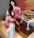 Women's polyester tassel scarf cape draped as shawl in casual style