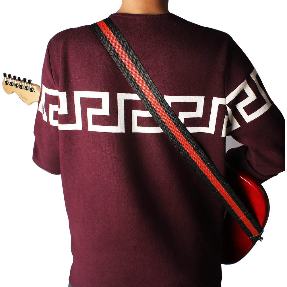 Woven crossbody instrument strap for guitars bass ukuleles in multiple colour options