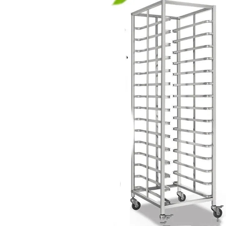 Stainless steel commercial baking tray rack with six layers and a locking mechanism