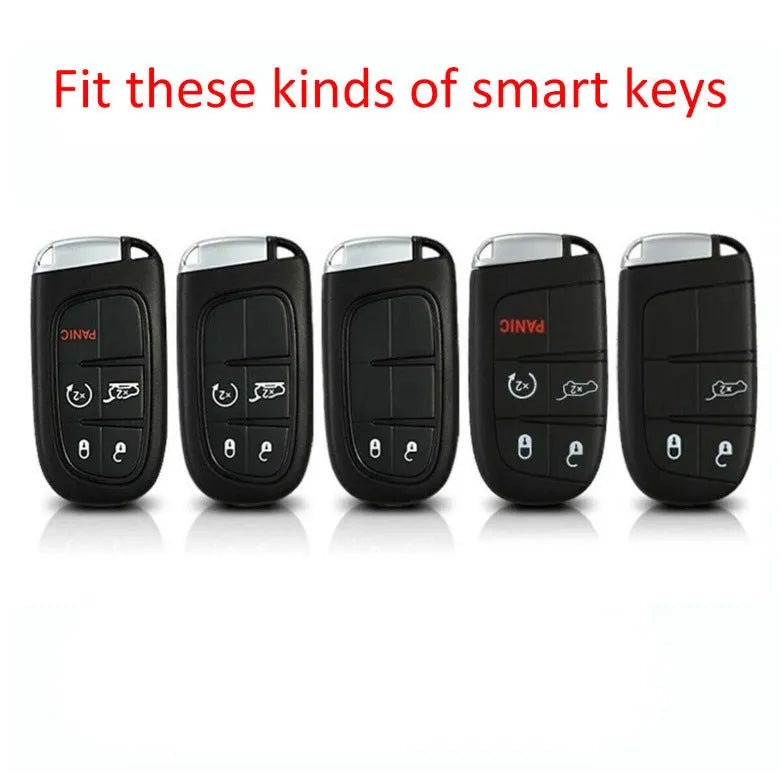 Carbon fibre pattern silicone key case for Dodge Chrysler Fiat car remote keys with buckle styling option