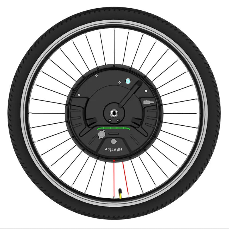 Imotor 3.0 electric bicycle conversion wheel with alloy hub motor in black colour