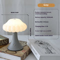 Mushroom-shaped decorative touch control night lamp with rechargeable battery in wood grain colour