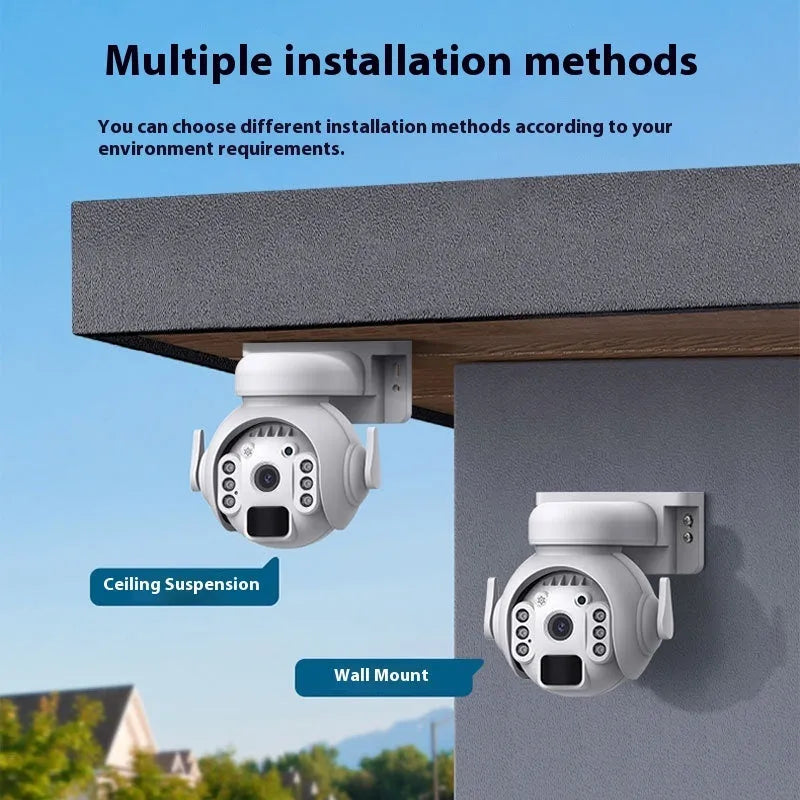 Solar-powered 3MP security camera with night vision in white, black or camouflage finishes