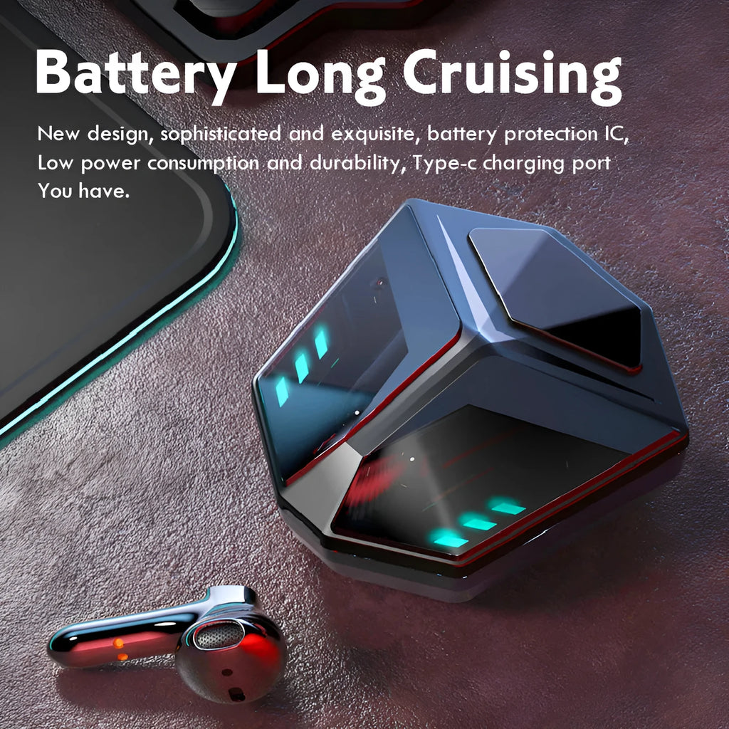 Wireless Bluetooth gaming headset with low latency and noise reduction features