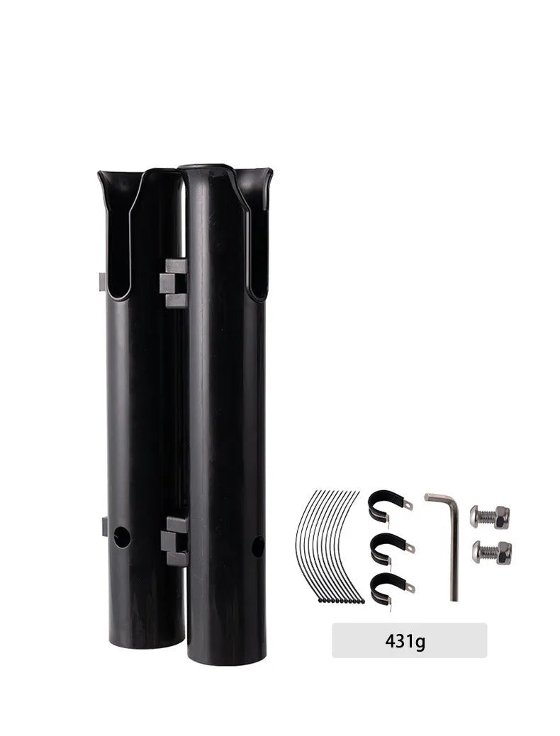 Carbon motorcycle fishing rod rack with plastic frame for rod transport