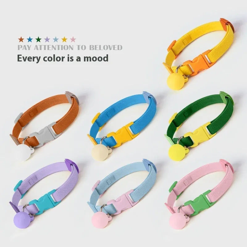High elasticity polyester pet collar for small dogs in multiple colour options showing monochrome pattern