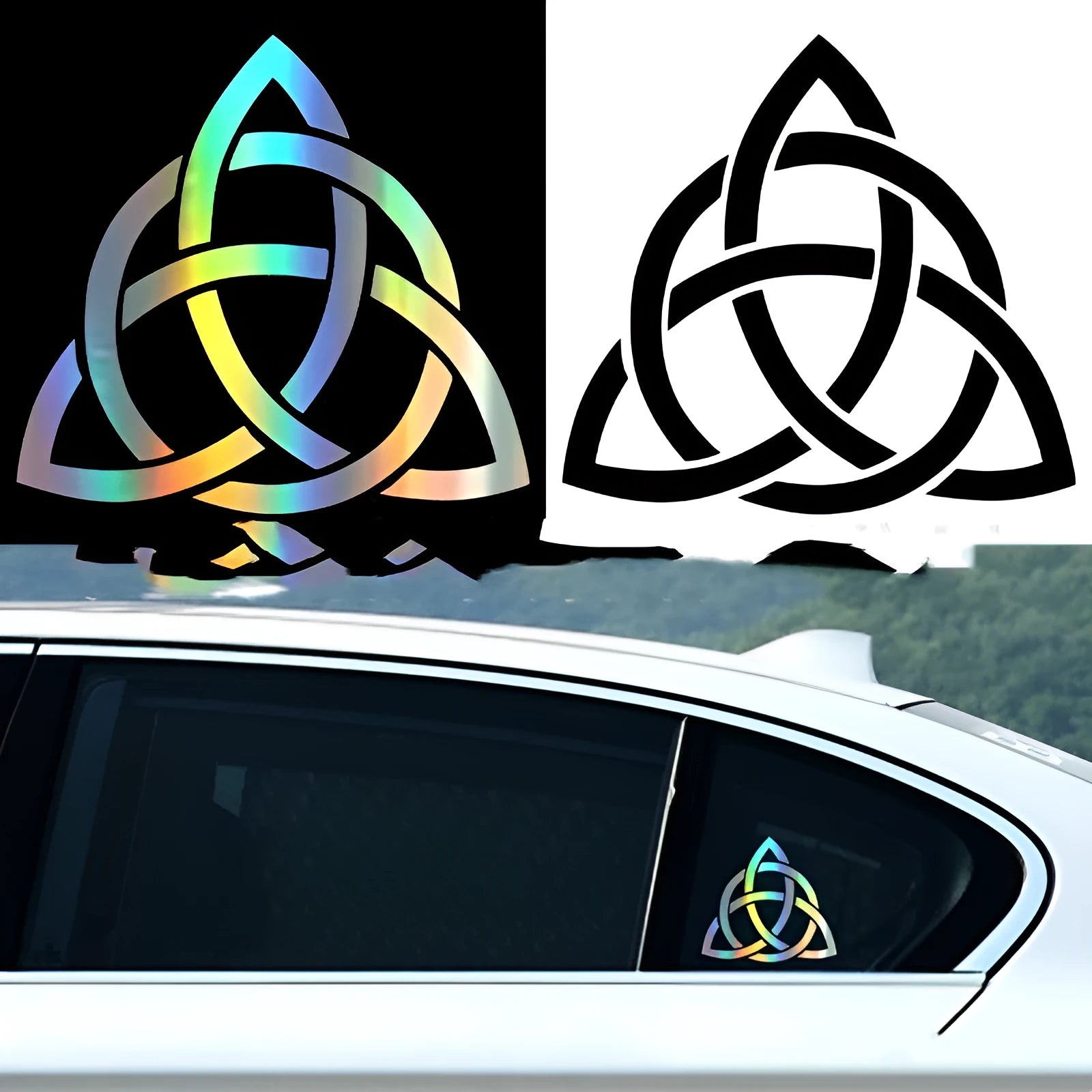 Car body sticker decal for sunscreen and waterproof protection in black, white, or laser colour.