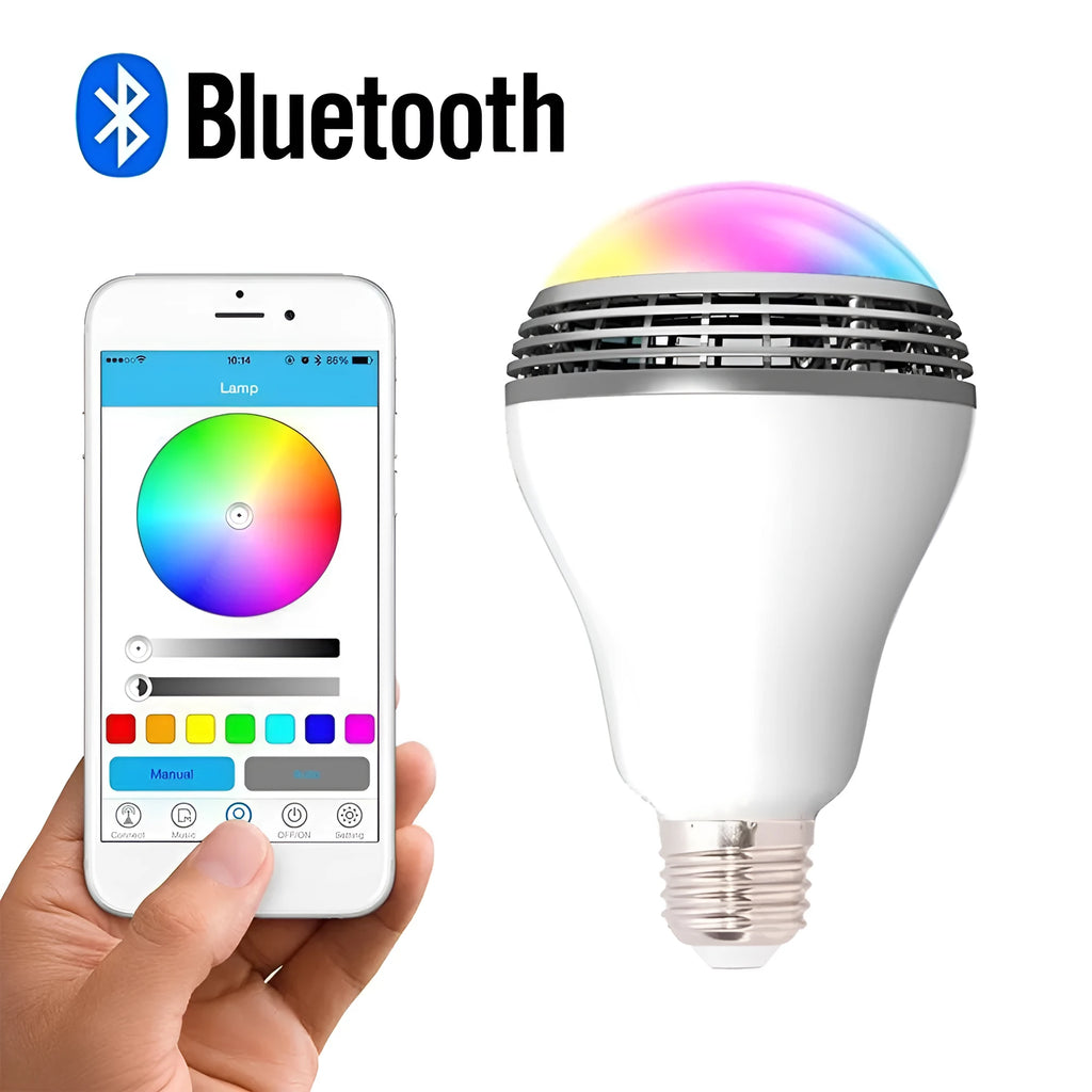 Creative Home Smart Bluetooth Speaker LED Light Bulb E27 fitting with RGB colours