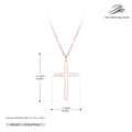 S925 sterling silver necklace with glossy cross pendant on O-shaped chain in gold, platinum or rose gold plating