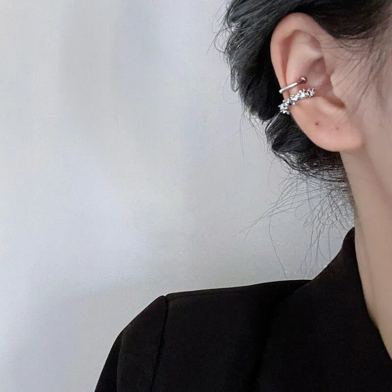 Women's irregular geometric frosty style ear clip earrings in alloy with clip fitting