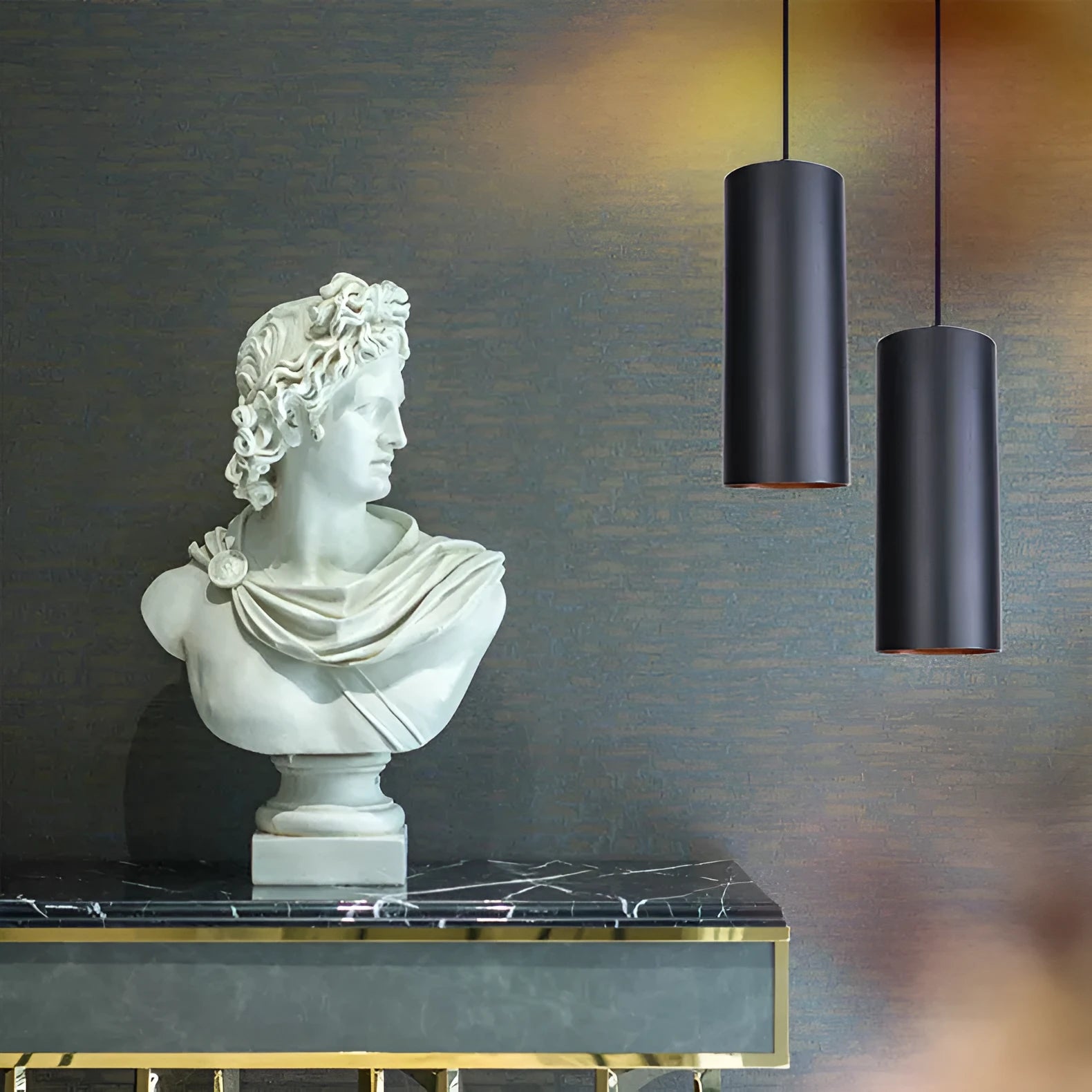 Retro iron art chandelier with matte black D8053 finish for bedroom or living room