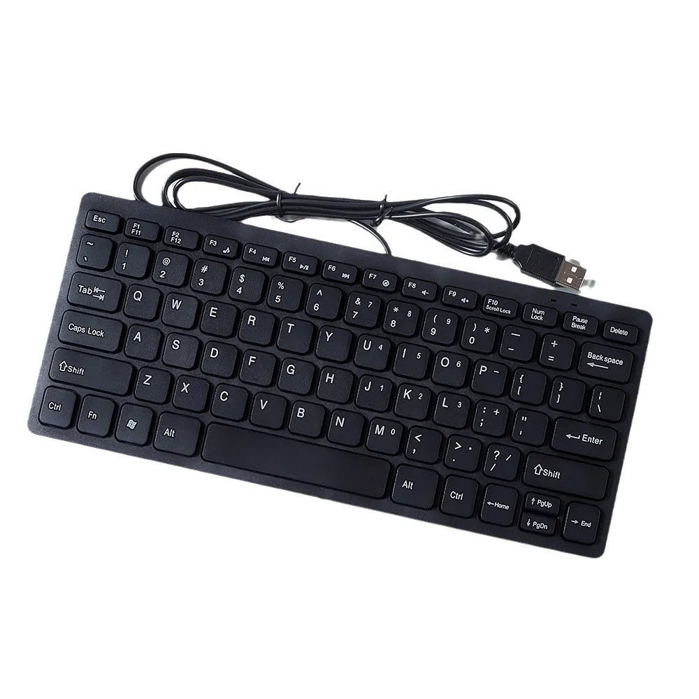 USB wired mini keyboard in black, white, pink or blue colours with 1.3 metre cable