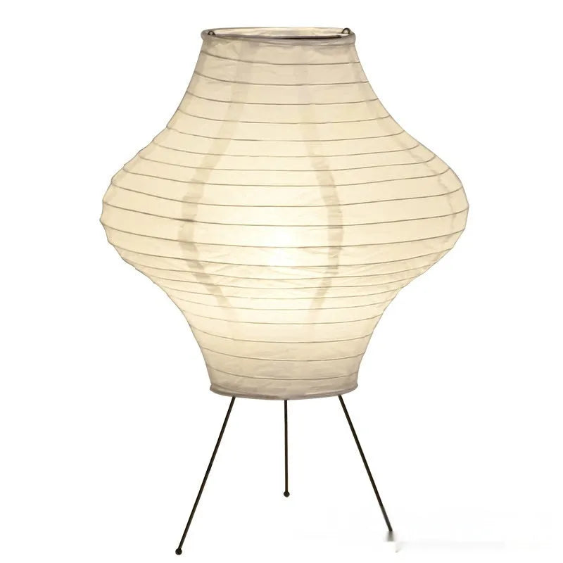 Japanese-style decorative table lamp with three-colour LED lighting on wooden table