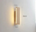 Solid wood bedroom bedside LED wall lamp in Nordic Japanese style, 22cm size, warm light wooden finish