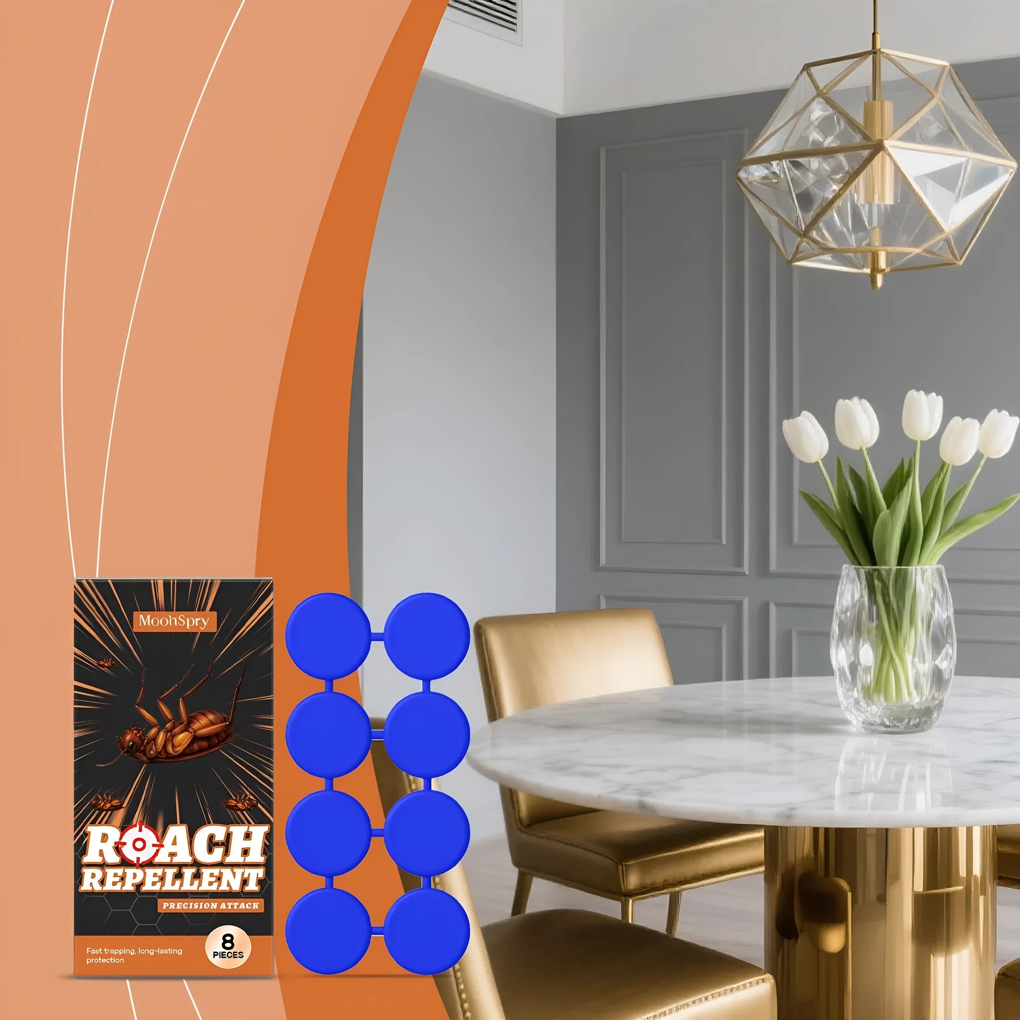 Cockroach killer bait station stickers and glue traps set for indoor household pest control