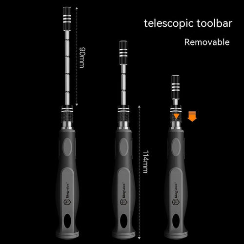32 in 1 screwdriver set with 30 bits in compact PP plastic storage case measuring 130x75x37mm