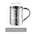 Stainless steel Moscow Mule cup with copper-plated finish in silver, gold, rose gold or black colour options