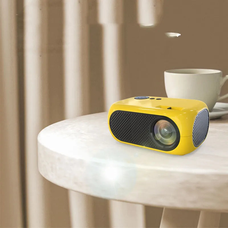 M24 micro mini portable projector in gold or white with UK, US, and EU plug options